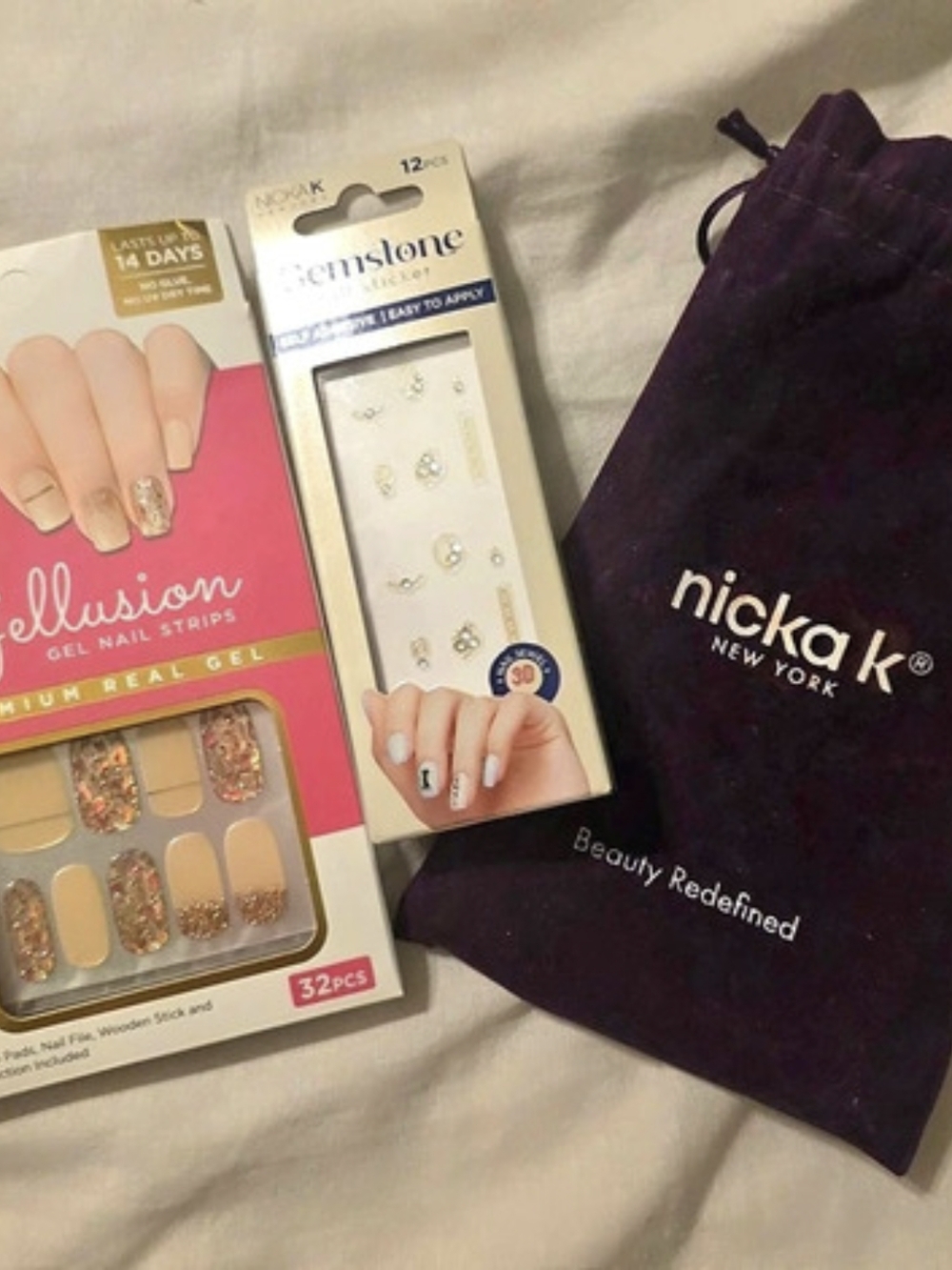 Nicka K New York Gellusion Gel Nail Strips & Nail Stickers NWT
